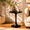 Black + Wood+Metal+Waterproof Fabric, variant on White Round Dining Table,Modern Dining Table, Dining Table,MDF Tabletop and Iron Spray-Painted Matte Base,Oval Dining Table,Mid Century Coffee Table for Living Room 24 Inch,Home Kitchen,Small Places