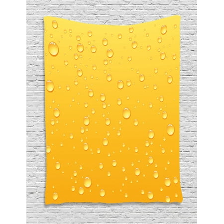 Yellow Decor For Living Room Yellow Tapestry, Yellow Ombre Background Like Beer in a Glass with Water Drops Graphic Artwork Prints, Wall Hanging for Bedroom Living Room Dorm Decor, Yellow, by Ambesonne ()