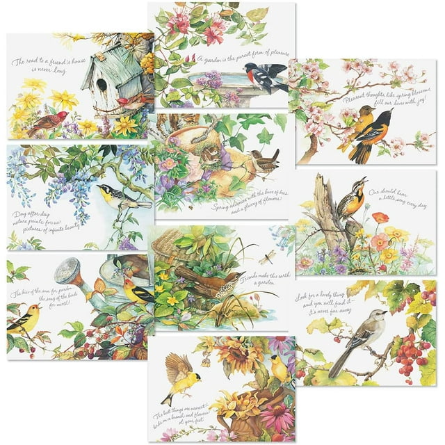 miduoudo-Nature's Serenade Religious Thinking of You Friendship Greeting Card Set - Value Pack of 20 Cards With White Envelopes for Friends & Family, 10 Designs, Large 5" x 7" Assortment