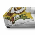 thumbnail image 3 of Beach Soft Flannel Fleece Throw Blanket, Image of Young Man in Hammock and Message in a Bottle at Beach Design, Cozy Plush for Indoor and Outdoor Use, 60" x 80", White Green Yellow, by Ambesonne, 3 of 6