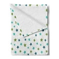 thumbnail image 2 of Star Soft Flannel Fleece Throw Blanket, Repetitive Abstract Simplistic Sky Objects Pattern, Cozy Plush for Indoor and Outdoor Use, 50" x 60", White Multicolor, by Ambesonne, 2 of 5