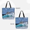 thumbnail image 3 of Naloa Lighthouse in Havana Tote Bag for Women, Foldable Tote Bag With Zipper, Large Shoulder Bag, Top Handle Handbag for Travel, Work, Shopping, 3 of 9