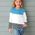 thumbnail image 4 of Hicidod Girls Casual Long Sleeve T Shirts Loose Soft Color Block Tunic Tops Cute Crew Neck Cozy Kids Boys Tees for Spring, 4 of 6