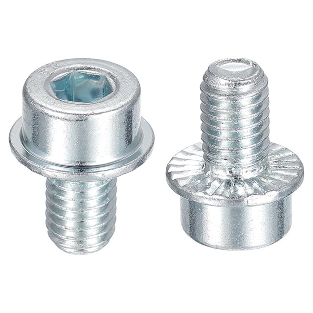 M8x12mm Brida Hueca Cabeza Tornillos, 20uds 8.8 Grado Carbono Acero Hexagonal Zócalo Cabeza Derrada Brida Pernos Tornillos Mecánicos