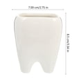 thumbnail image 4 of Shisuyan 2Pcs Tooth Shaped Ceramic Succulent Cactus Flower Pot Home Tabletop Decoration, 4 of 9