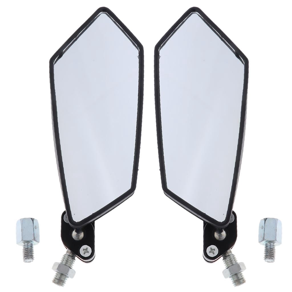 2Pcs Motorbike Scooter Moped 8/10mm Rear View Side Mirrors for XF125/ZY100T/ZY125T/LYM100T-3 Quad ATV Black