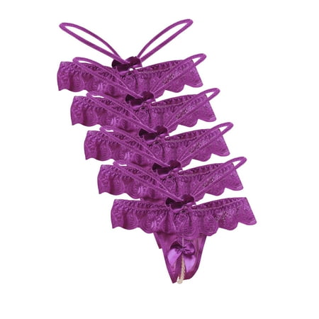 

Mrat Seamless G-Strings Comfort Cotton Thongs G-String Panties Bow Tie Women s Open File Pants Perspective Temptation Underwear Women s Fashion Hot Underwear Low Rise Female