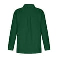 thumbnail image 5 of GXIPO Womens Button Down Shirts Dress Shirts Long Sleeve Wrinkle Free Collared Work Office Blouses Cotton Linen Tops Dark Green 3XL, 5 of 7