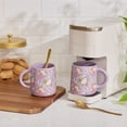 thumbnail image 3 of Thyme & Table 14.5 fl oz Purple Floral Stoneware Mug, Set of 2, 3 of 5