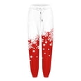 thumbnail image 2 of Gibobby pantalones holgados mujer Pantalones de moda para mujer, mallas con estampado navideño, pantalones deportivos de tamaño para mujer (Rojo, S), 2 of 4