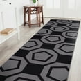 thumbnail image 5 of CAMILSON Area Rug - 2'x7'2" Modern Geometric Stripe Rugs for Indoor – Black Non Slip Carpet for Entryway, Hallway Mats, Kitchen, Bedroom, Living Room, 5 of 8
