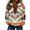 thumbnail image 3 of TaTaai Womens St Patricks Day Sweatshirt Color Block Half Zip Lapel Collar Casual Pullover Long Sleeve Shamrock Print Spring Top Gift, 3 of 8