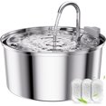 thumbnail image 1 of Cat Water Fountain .L/oz Automatic Stainless Steel Pet Fountain Dog Water Dispenser UltraQuiet Pump and Replacement Filters & for Cats Dogs Multiple Pets, 1 of 9