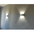 thumbnail image 3 of Aplique LED de pared para interiores, blanco, moderno, para pared, IP65, impermeable, de aluminio, para exteriores, para pared, para sala de estar, dormitorio, pasillo, escalera, camino (blanco cálid JAMW Sencillez, 3 of 5