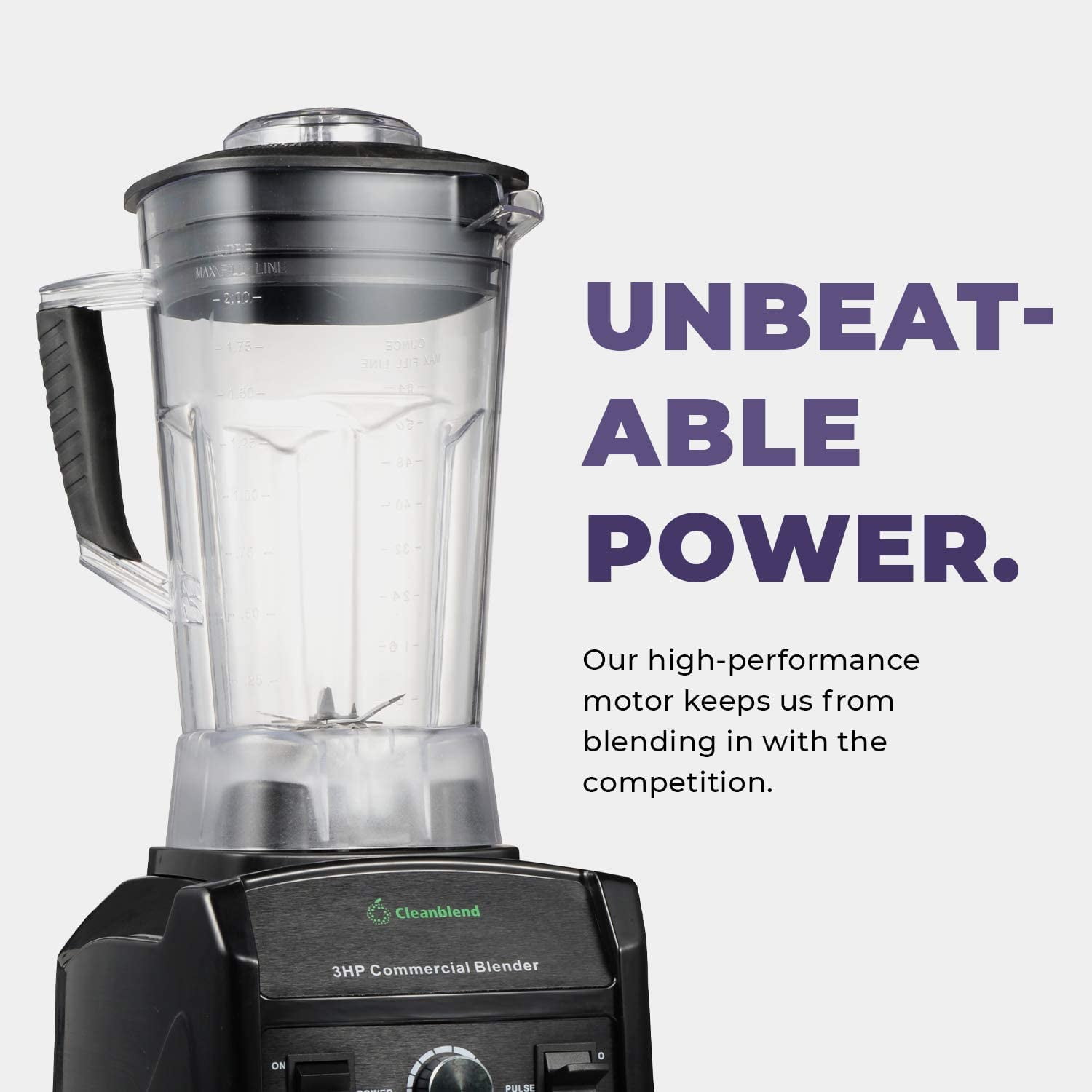 Cleanblend ULTRA: A Low Profile Countertop Blender With A BPA Free 40 oz.  Container, A Stainless Steel 8 Blade System and stainless steel drivetrain.  Great for smoothies, nut butters and mixing 