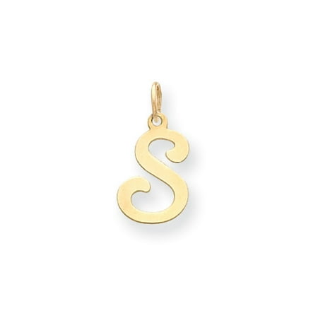 - 14k Yellow Gold, Sophia Collection, Small Script Initial S Pendant
