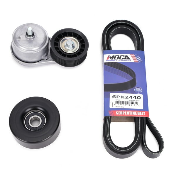 MOCA AUTOPARTS Serpentine Drive Belt Component Kit Fit for 2003-2014 Chevrolet Express 1500 4.3L & 2003-2006 GMC Savana 2500 4.3L & 2005-2013 GMC Sierra 1500 4.3L