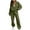 Army Green, variant on FAIWAD Womens 2 Piece Outfits Sweatsuit Oversized Zip Up Sweatshirt and Cinch Bottom Sweatpants Tracksuit