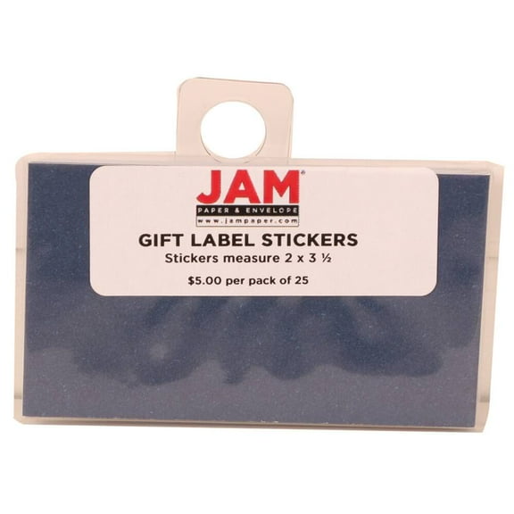 JAM Paper Gift Label Stickers, 2 x 3 1/2, Navy Blue, 25 Stickers per Pack