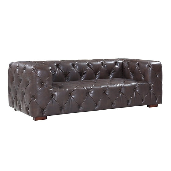 Large Tufted Real Italian Leather Chesterfield Sofa Classic Living Large Tufted Real Italian Leather Chesterfield Sofa Classic Living Room Couch Dark Brown Com