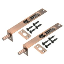 Uxcell Flush Bolt 6" x 0.87", Stainless Steel French Door Lock for Wood Composite Double Door, Red Bronze 2 Pcs