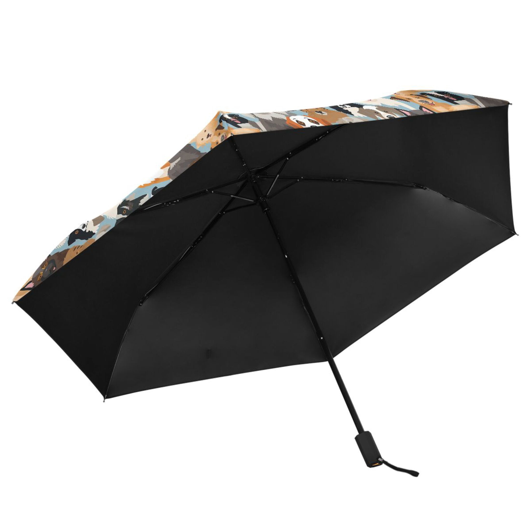 Various Expressive Dogs Compact Sun Umbrella Windproof Travel Umbrellas for Rain Strong Portable UV Protection