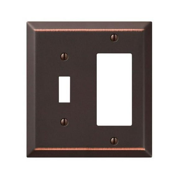 163TRDB 1 Toggle-1 Rocker Combo Aged Bronze Stamped Steel Wall Plate