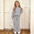 thumbnail image 5 of Kezqiaxn 2 Piece Winter Outfit for Girls Cute Bowknot Pullover Sweatshirt and Flared Pants Matching Sets Teen Girl Clothes Size 5-15, 5 of 8