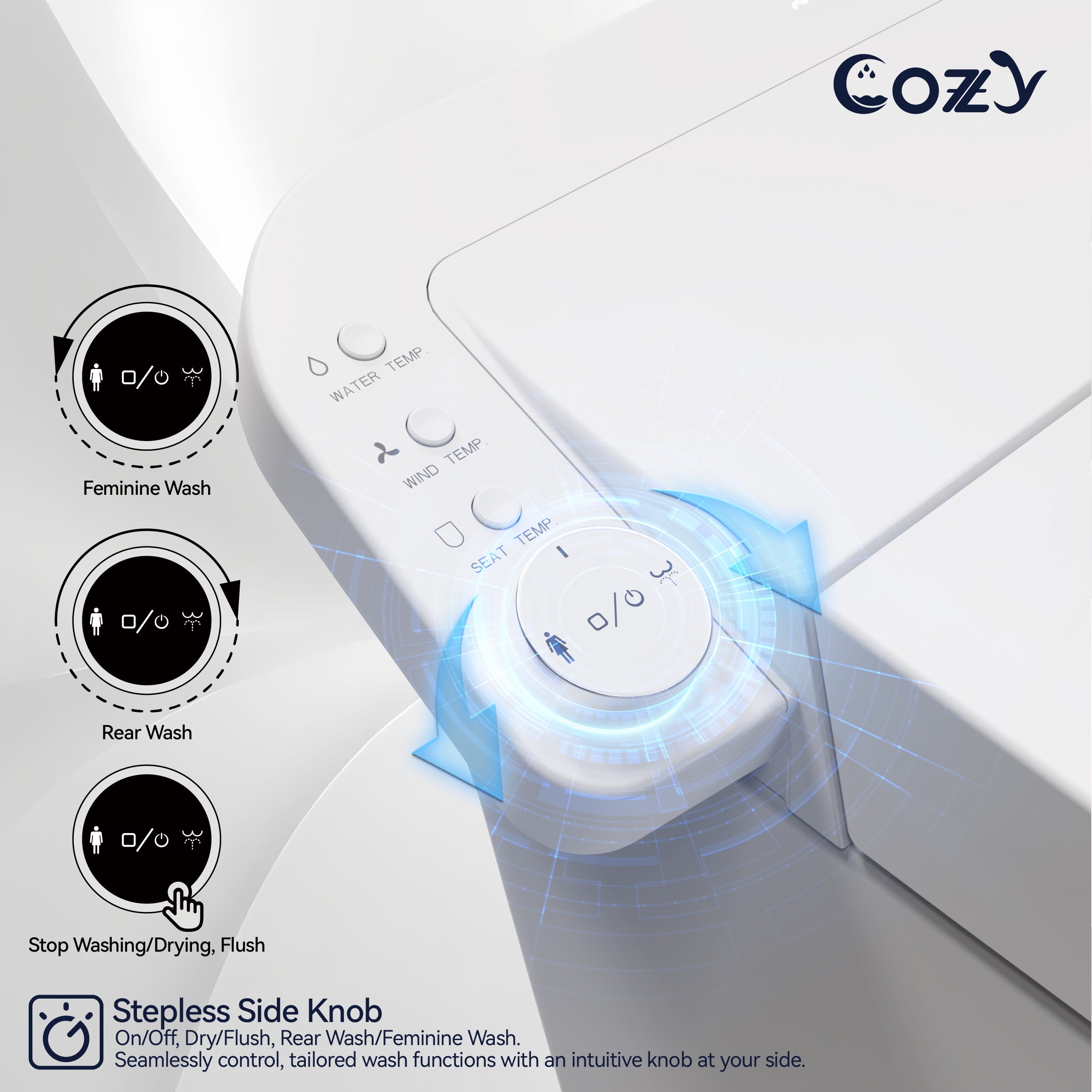 Smart Toilet with Auto Open & Flush, Heated Seat, Bidet Wash, Warm Dryer, Instant Heating, Remote Control, Self-Cleaning Nozzle, IPX4 Waterproof  STWH08