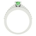 thumbnail image 4 of Clara Pucci 18K White Gold Round Cut 0.5Ct Simulated Green Diamond Engagement Ring + Matching Band - Luxury Box Included, 4 of 7
