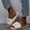 Beige, variant on Slippers for Women Indoor Winter Warm Solid Color Cute Plush Ball Home Round Head Soft Soled Cotton Slippers(Pink)