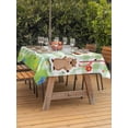thumbnail image 3 of Outdoor Tablecloth with Umbrella Hole for Patio/Picnic/Party/Camping, Groundhog Day Waterproof Table Cloth Rectangle Table Cover Washable, Colorful Ribbon Green Plaid Spring (60"x 102"), 3 of 8