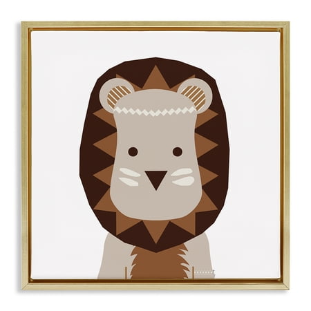 Stupell Industries Neutral Tone Lion Animals Painting Gold Floater Framed Canvas Art Print Wall Art 25 x 25 Stupell Industries Neutral Tone Lion Animals Painting Gold Floater Framed Canvas Art Print Wall Art 25 x 25