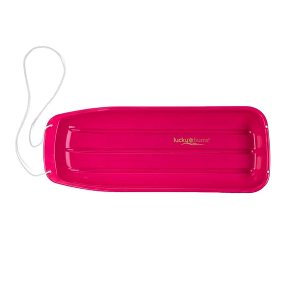Open Box Lucky Bums 48in 1 Person Plastic Snow Toboggan Sled w/ Pull Rope, Pink