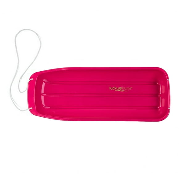Lucky Bums Kids 48 Inch 1 Person Plastic Toboggan Sled with Pull Rope, Pink