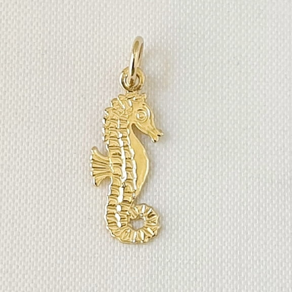 14K Yellow Gold Seahorse Charm