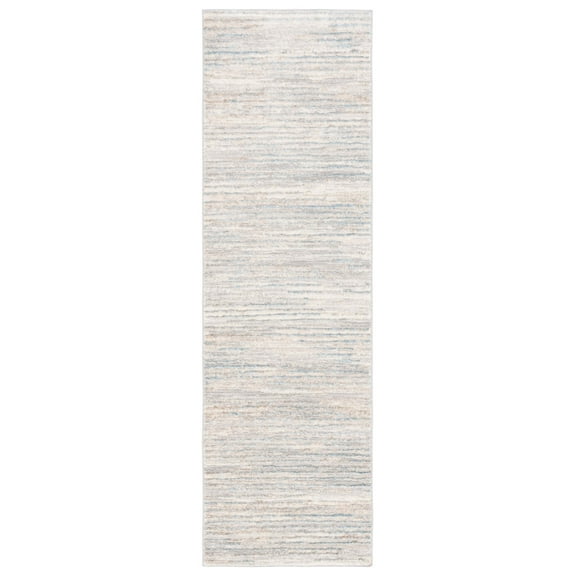 SAFAVIEH Martha Stewart Lagoon Striped Runner Rug, Grey/Blue, 2'2" x 7'