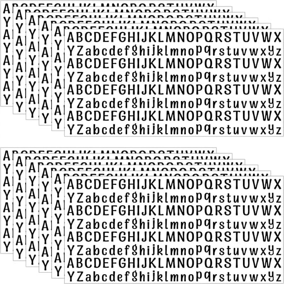 CCOCC 12 Sheets Letter Stickers,1/2 Inch Self Adhesive Waterproof Small Alphabet Stickers,Cute Vinyl Letter Stickers for Arts Crafts Outdoor Sign Poster Windows Doors Mailboxes Car Truck