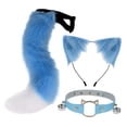 thumbnail image 2 of Conjunto de orejas y cola de gato perfecl disfraz Azul, 2 of 8