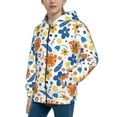thumbnail image 2 of Naloa Flower Teenage Zipper Hoodie, Long Sleeve Zip Up Hoodies Casual Jackets Tops for 7-12 Years-Small, 2 of 6