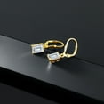 thumbnail image 5 of Gem Stone King 18K Yellow Gold Plated Silver White Moissanite Dangle Earrings for Women (3.50 Cttw, Gemstone, Emerald Cut 8X6MM), 5 of 5