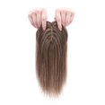 thumbnail image 4 of MY-LADY Clip in Toupee Women Topper 100% Real Remy Human Extensions Silk Top 130% Density Hairpiece for Thinning Hair #4P27 Brown & Dark Blonde 14", 4 of 9