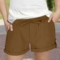 thumbnail image 2 of Running Shorts for Girls New Girls Shorts Casual with Pockets Drawstring Elastic Waist Kids Plus Size Beach Vacation Summer Short Pants Coffee 120, 2 of 7