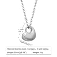 thumbnail image 3 of Collar con colgante corazón Salvador joyería de cremación de cenizas superficie altamente pulida Plata2, 3 of 3