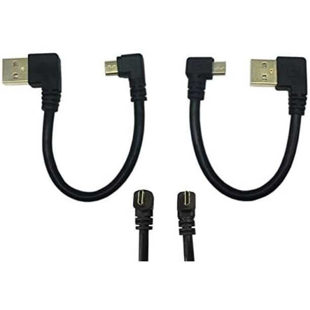 CERRXIAN 15cm 6inch Micro USB Short Cable Combo Gold Plated Left