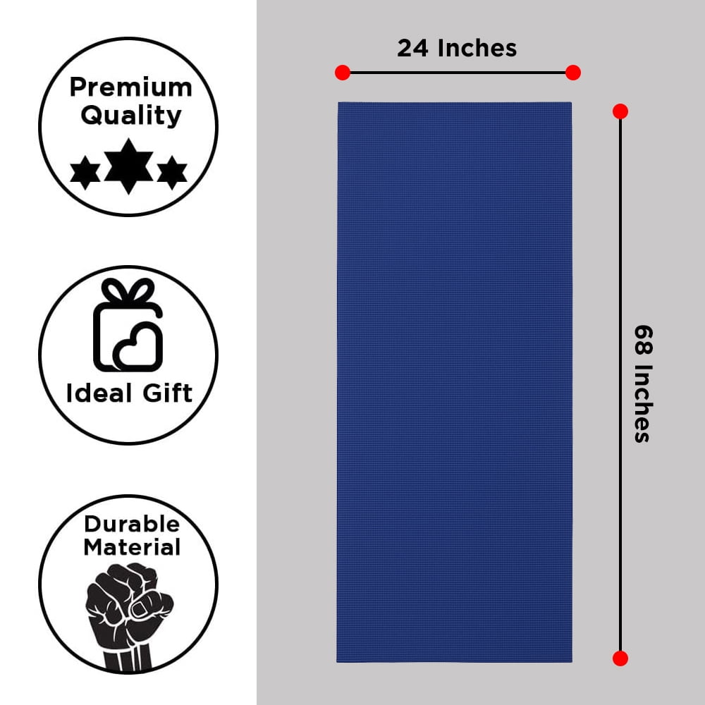 AFG Premium Non Slip Yoga Mat ¼-Inch Thick Dense Padding For Pilates, Stretching & Toning Workouts For Men & Women 68" x 24"