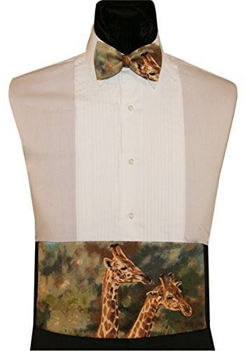Giraffe Skin Tuxedo Cummerbund and Bowtie Set
