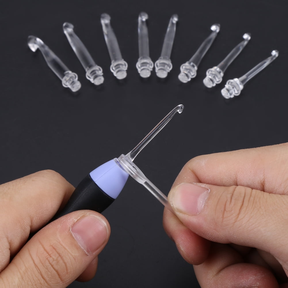 USB Rechargeable LED Light Up Crochet Hook Set Knitting Tool with Replaceable Tips 2.5-6.5MM,Crochet Hook, Replaceable Crochet Hook