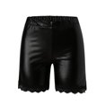 thumbnail image 6 of Baqcunre Shorts for Women,Casual Summer Drawstring Comfortable Fashion Patent Leather Tight Sexy Leisure Outdoor Shorts,Women's Pants Leather Pants for Women Faux Leather Pants Womens Clothes Black M, 6 of 7