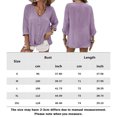 thumbnail image 2 of Camisa Superior Blusa de mujer Camisa suelta con cuello en V Camisas de verano Blusa de manga larga con un solo pecho Kuymtek Púrpura Xxl para Mujer, 2 of 7
